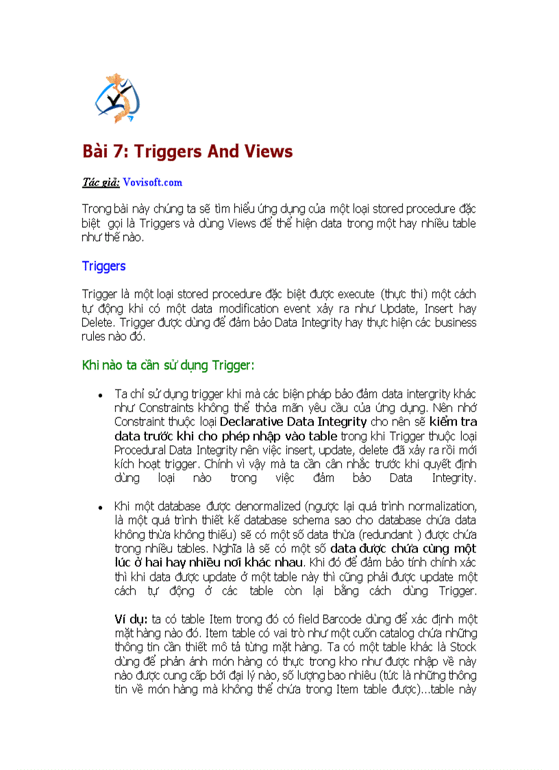 image for page Triggers And Views