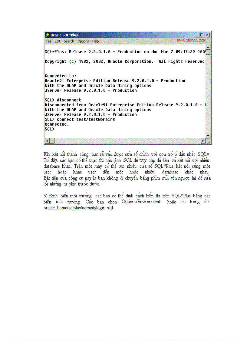 image for page Sử dụng công cụ SQL Plus