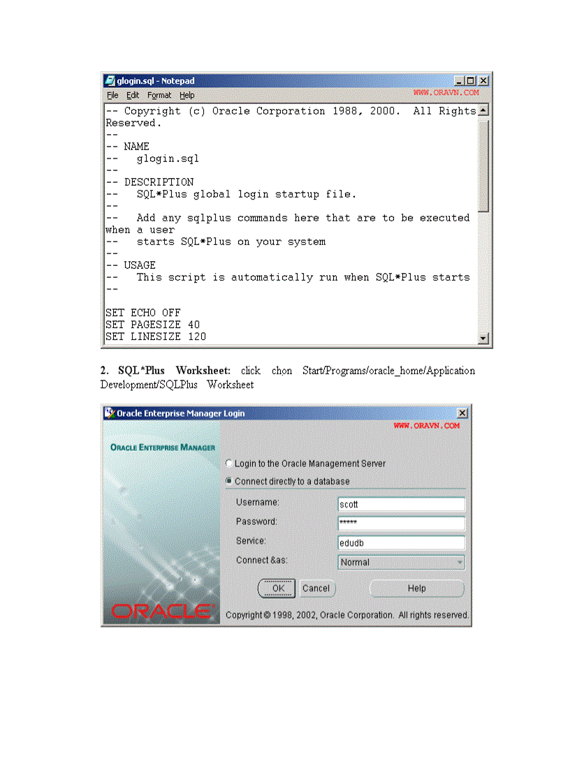 image for page Sử dụng công cụ SQL Plus