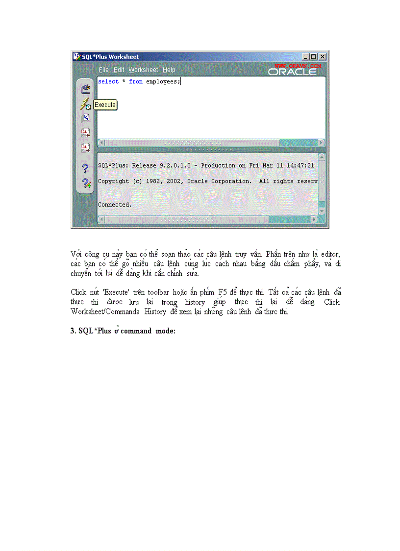 image for page Sử dụng công cụ SQL Plus