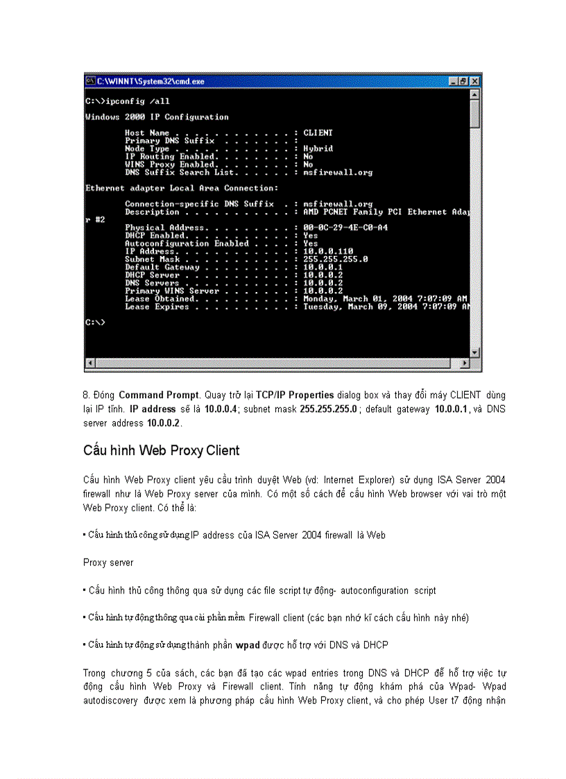 image for page Configuring ISA Server 2004 SecureNAT Firewall và Web Proxy Clients