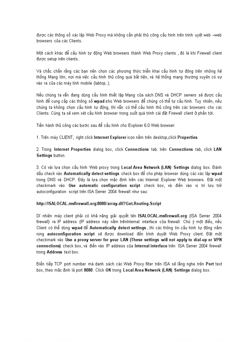 image for page Configuring ISA Server 2004 SecureNAT Firewall và Web Proxy Clients