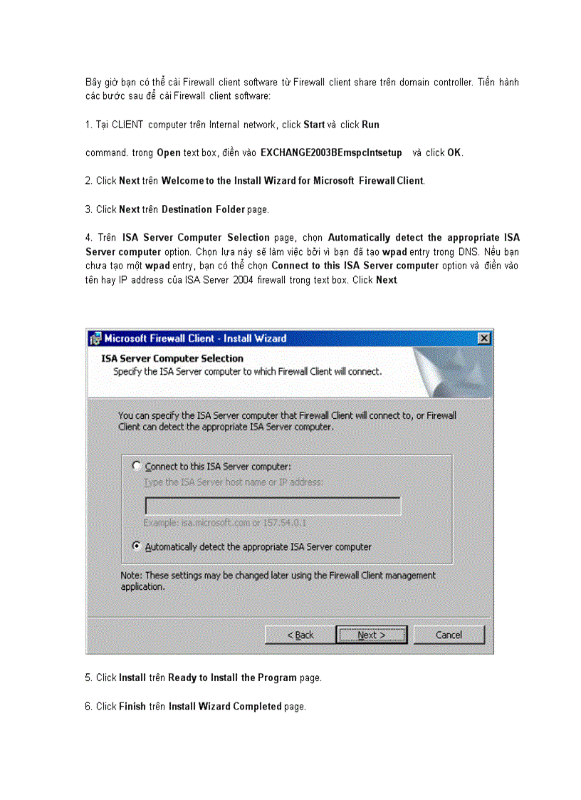 image for page Configuring ISA Server 2004 SecureNAT Firewall và Web Proxy Clients