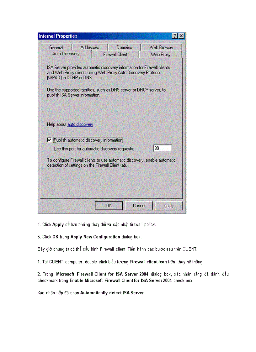 image for page Configuring ISA Server 2004 SecureNAT Firewall và Web Proxy Clients