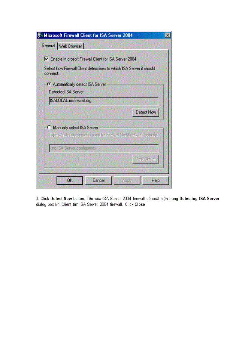 image for page Configuring ISA Server 2004 SecureNAT Firewall và Web Proxy Clients