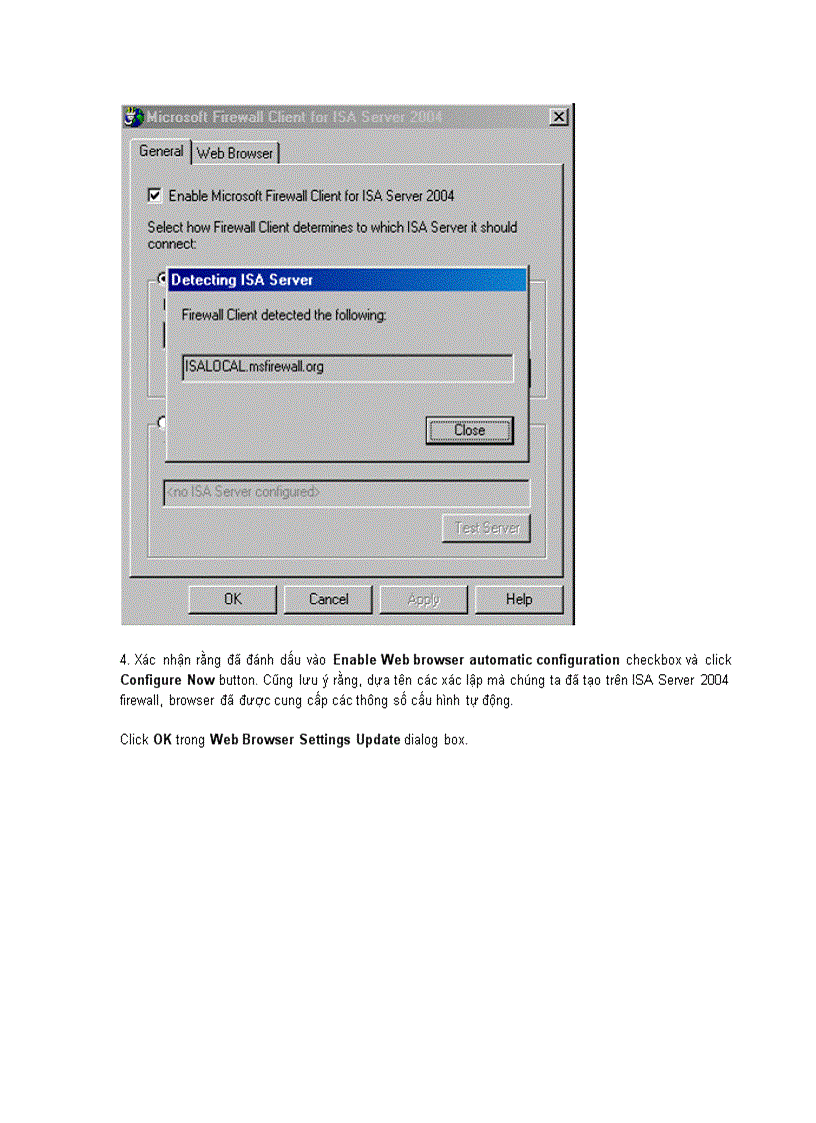 image for page Configuring ISA Server 2004 SecureNAT Firewall và Web Proxy Clients