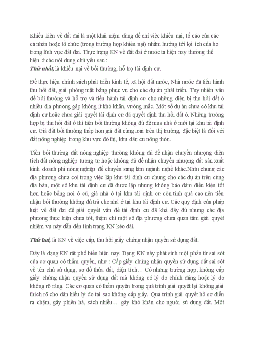 image for page Thực trạng khiếu nại tố cáo về đất đai ở nước ta