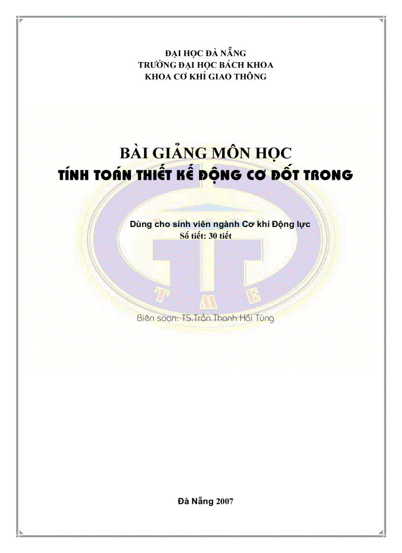 image for page Giáo trình tính toán động cơ đốt trong