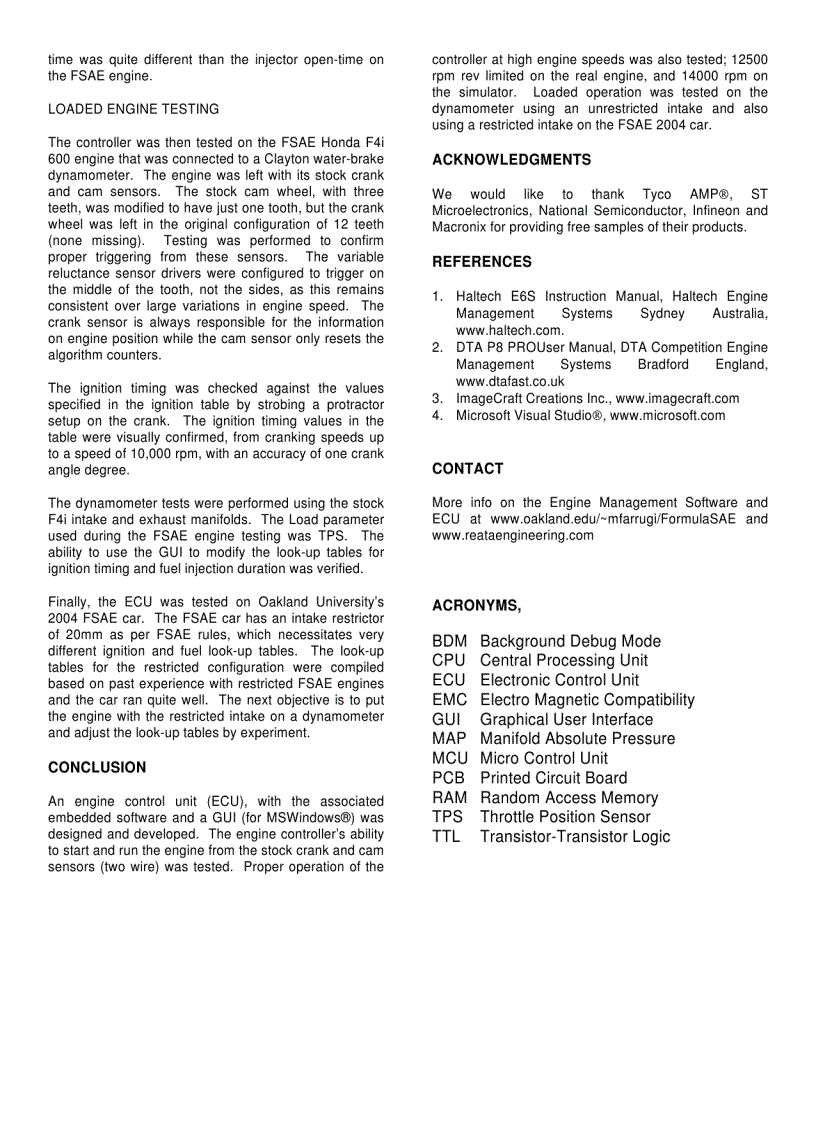 image for page ECU Development for a Formula SAE Engine Mario Farrugia Michael Farrugia and Brian Sangeorzan