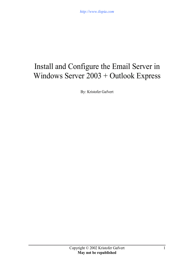 Install and Configure the Email Server