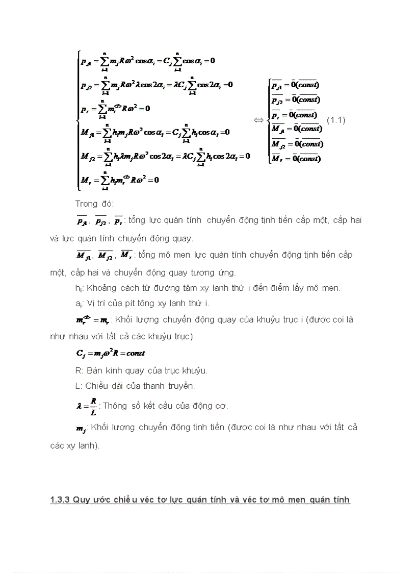 Tài liệu cân bằng động cơ