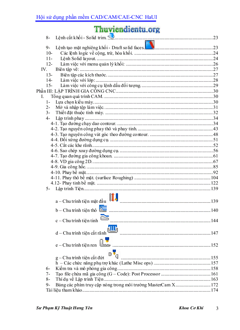 image for page Giáo trình MasterCAM X3 SPKT Hưng Yên