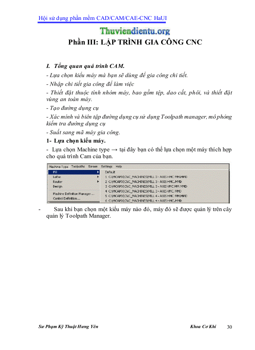 image for page Giáo trình MasterCAM X3 SPKT Hưng Yên