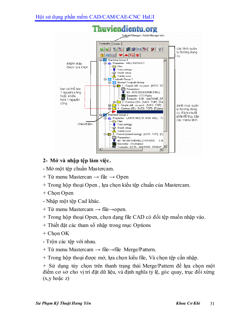 image for page Giáo trình MasterCAM X3 SPKT Hưng Yên