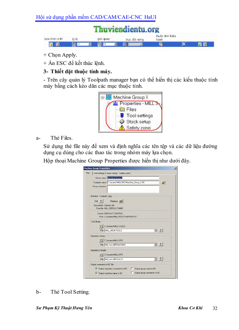 image for page Giáo trình MasterCAM X3 SPKT Hưng Yên