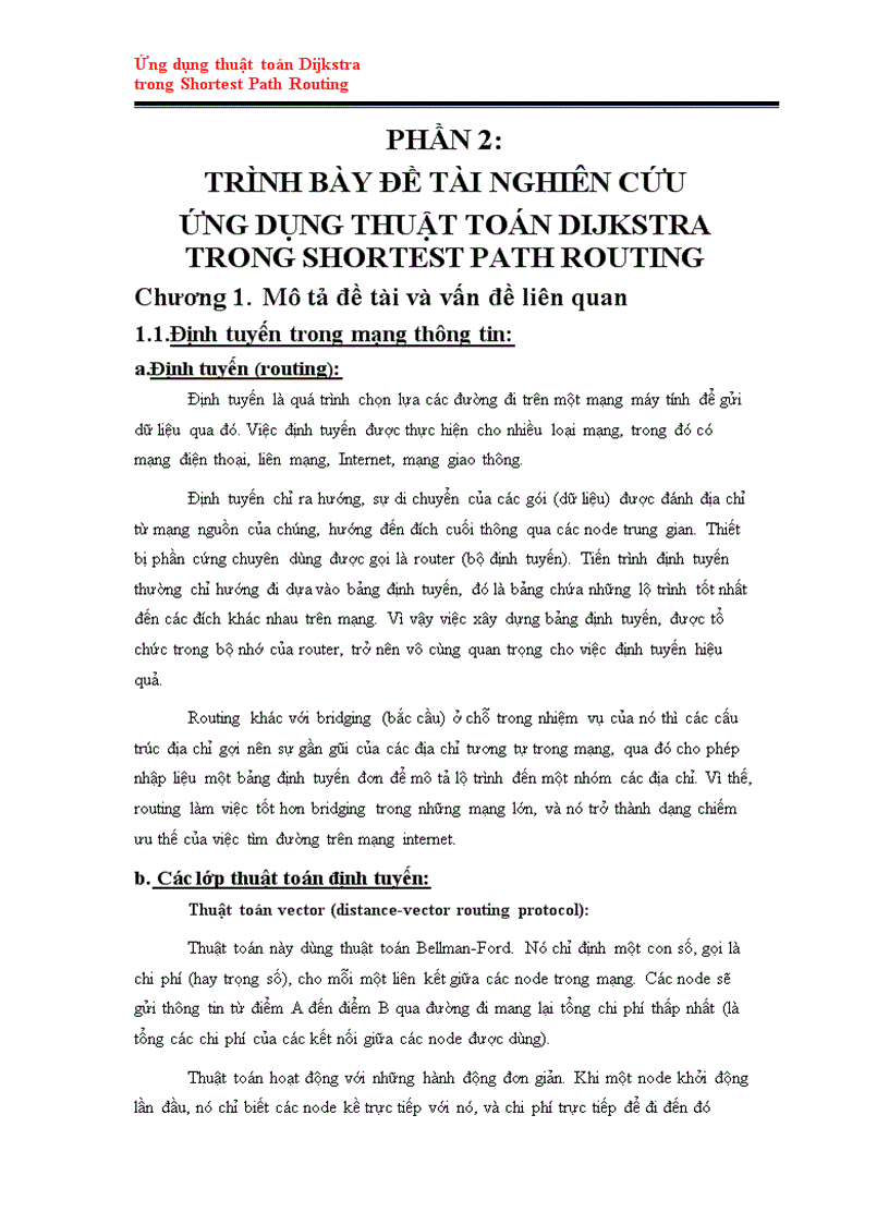 Java Ứng dụng thuật toán Dijkstra trong Shortest Path Routing để tìm ...