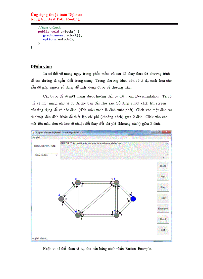 Java Ứng dụng thuật toán Dijkstra trong Shortest Path Routing để tìm ...