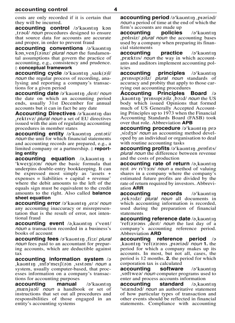 image for page Từ điển cho ngành kế toán Anh Anh