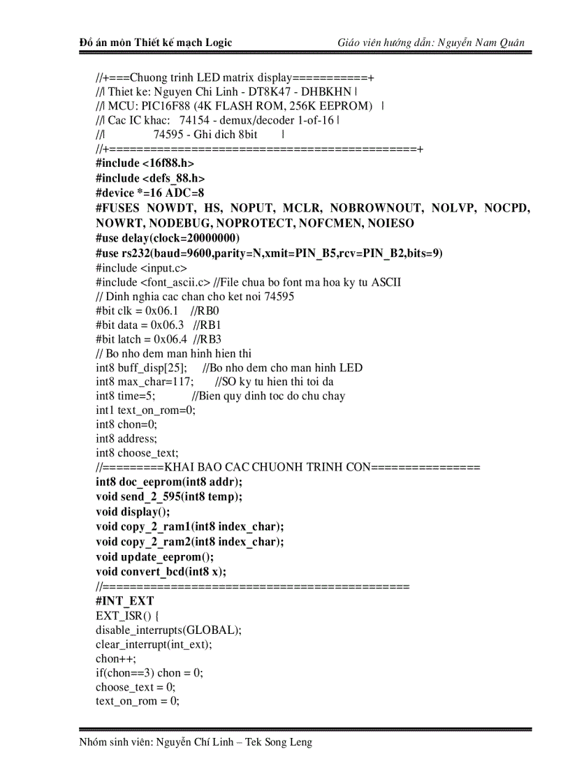 image for page Đồ án thiết kế mạch quang báo dùng vi điều khiển PIC16F88
