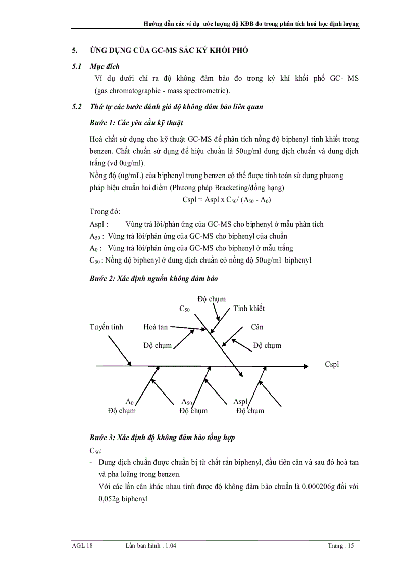 image for page Hướng dẫn các ví dụ ước lượng độ không đảm bảo đo trong phân tích hoá học định lượng