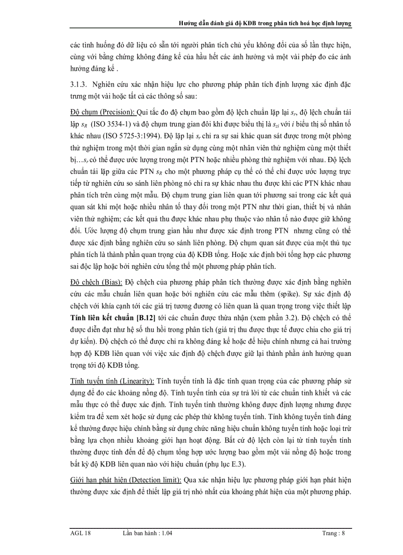 image for page Hướng dẫn đánh giá độ không đảm bảo đo trong phân tích hoá học định lượng