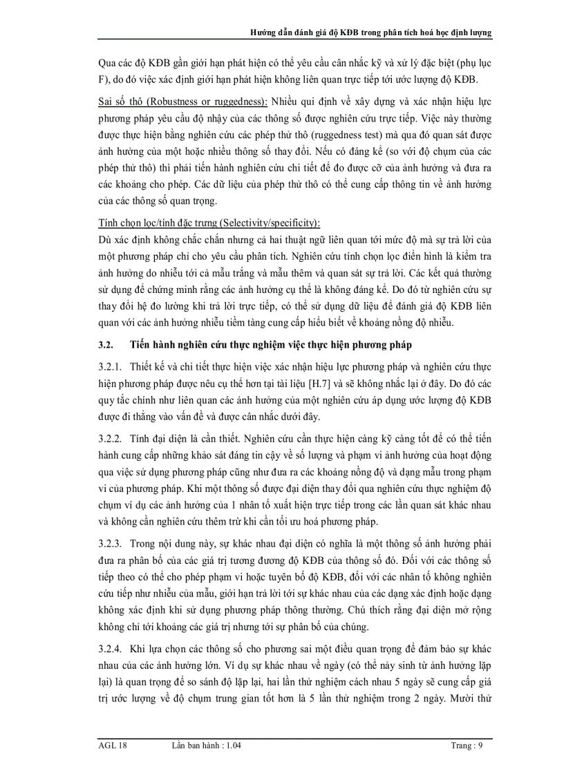 image for page Hướng dẫn đánh giá độ không đảm bảo đo trong phân tích hoá học định lượng