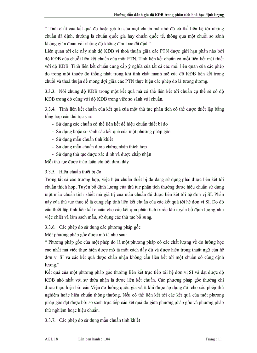 image for page Hướng dẫn đánh giá độ không đảm bảo đo trong phân tích hoá học định lượng