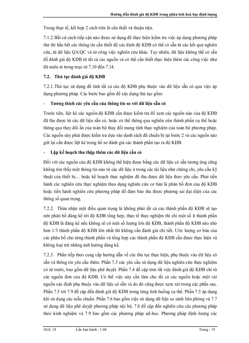 image for page Hướng dẫn đánh giá độ không đảm bảo đo trong phân tích hoá học định lượng