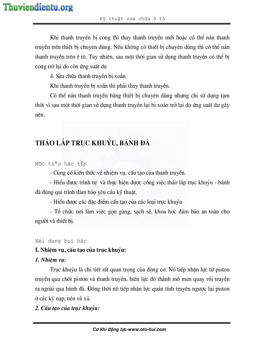 image for page Giáo trình sửa chữa cơ cấu trục khuỷu thanh truyền