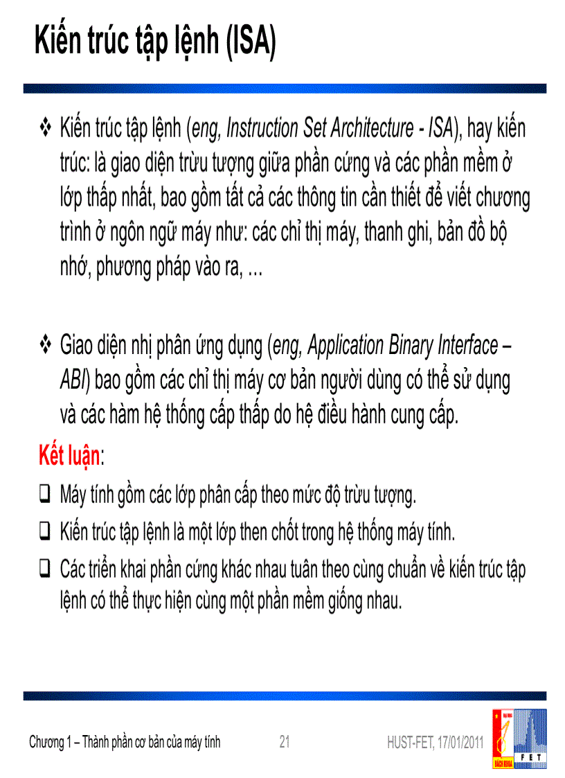 image for page Bài giảng Kiến trúc máy tính