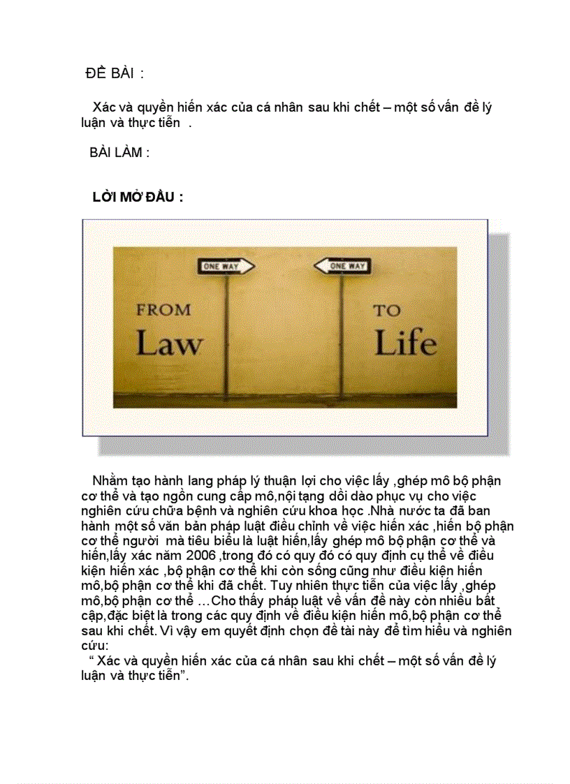 image for page Dân sự 1 bt học kỳ 9đ Xác và quyền hiến xác của cá nhân sau khi chết một số vấn đề lý luận và thực tiễn