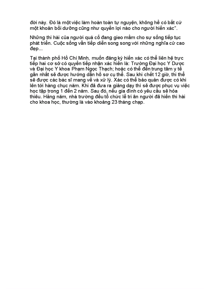 image for page Dân sự 1 bt học kỳ 9đ Xác và quyền hiến xác của cá nhân sau khi chết một số vấn đề lý luận và thực tiễn