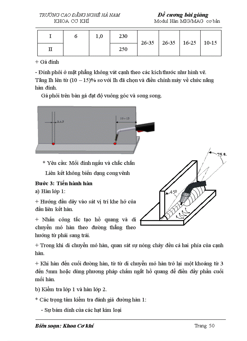 image for page Đề cương bài giảng Modul Hàn MIG MAG cơ bản