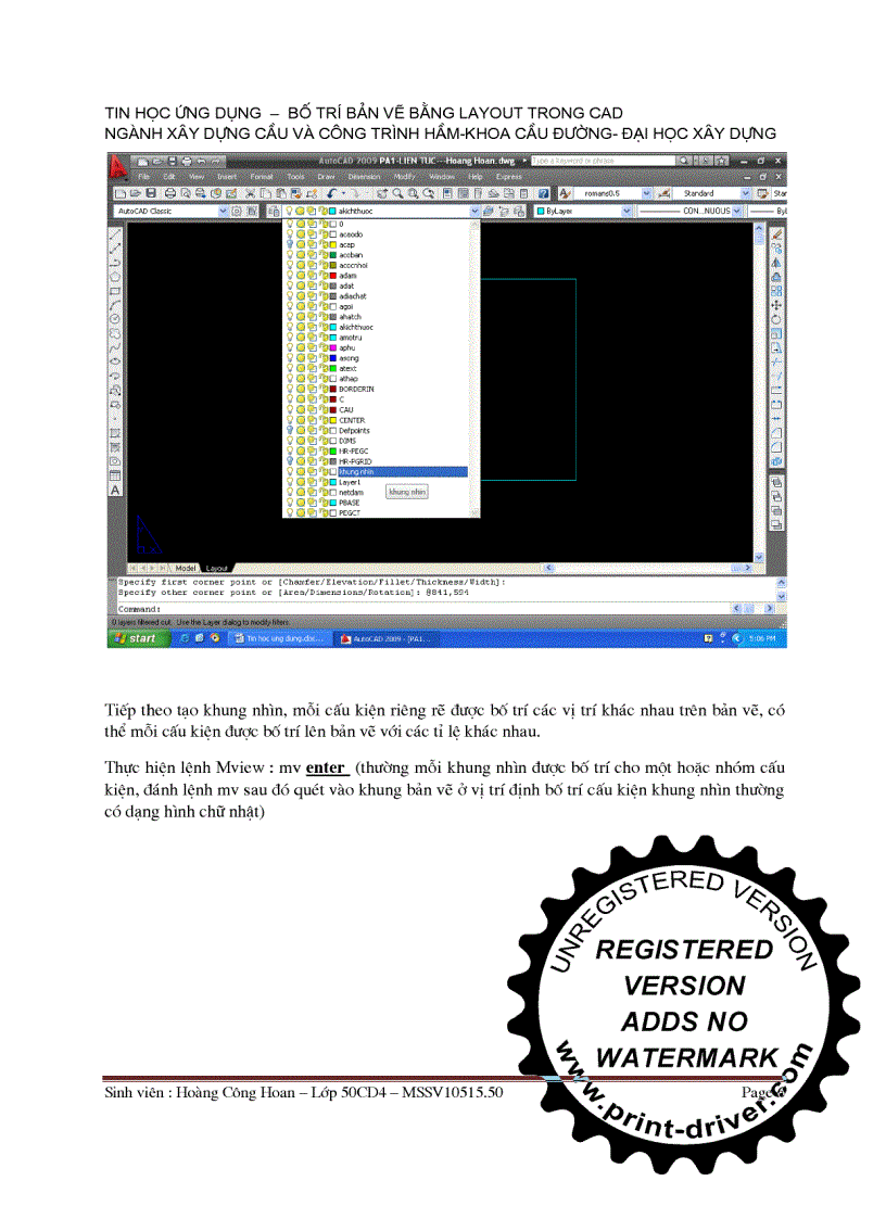 image for page Hướng dẫn bố trí bản vẽ layout trong autocad