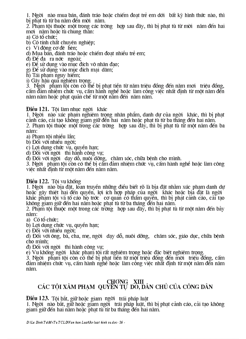 image for page Bộ luật hình sự của nước cộng hoà xã hội chủ nghĩa việt nam số 15 1999 qh10