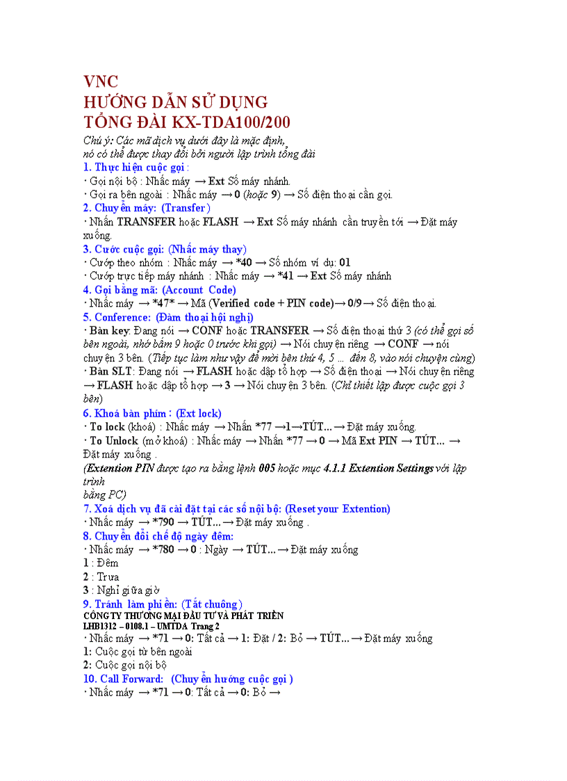 image for page LẬP TRÌNH BẰNG BÀN KEY TỔNG ĐÀI Pana TDA100 200