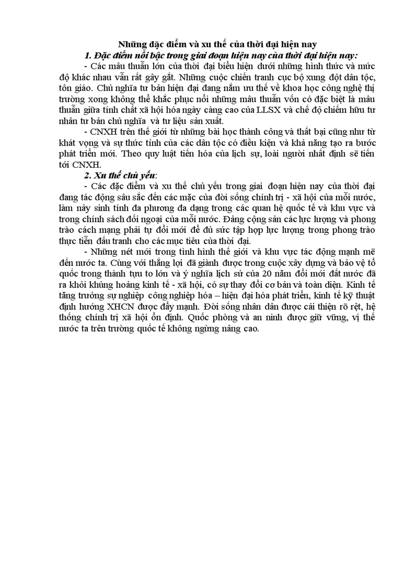 image for page Những đặc điểm và xu thế của thời đại hiện nay