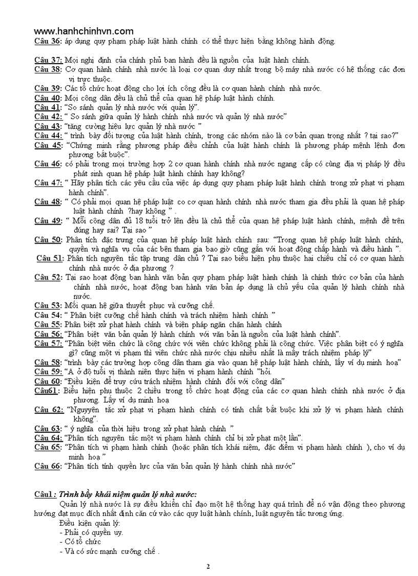 image for page Ngân hàng câu hỏi luật hành chính