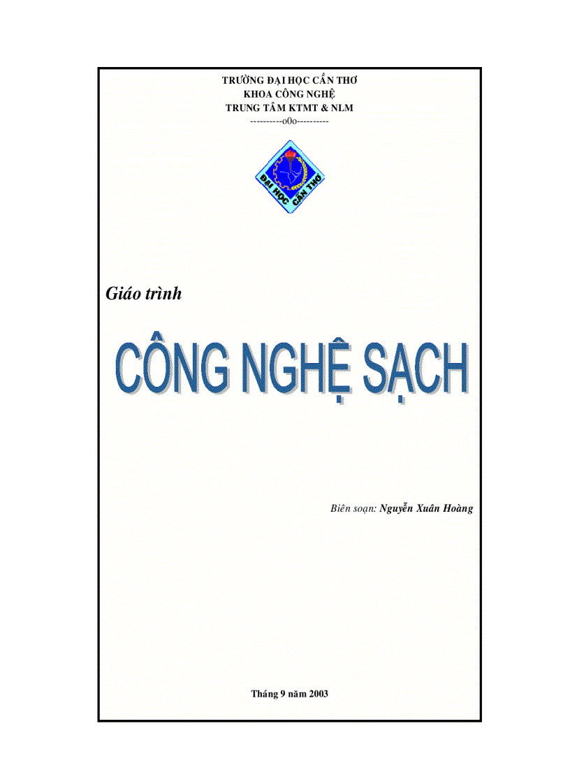 Giáo trình Công nghệ sản xuất sạch