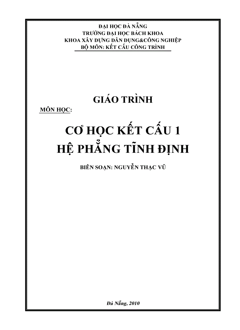 image for page Giáo trình cơ học kết cấu 1