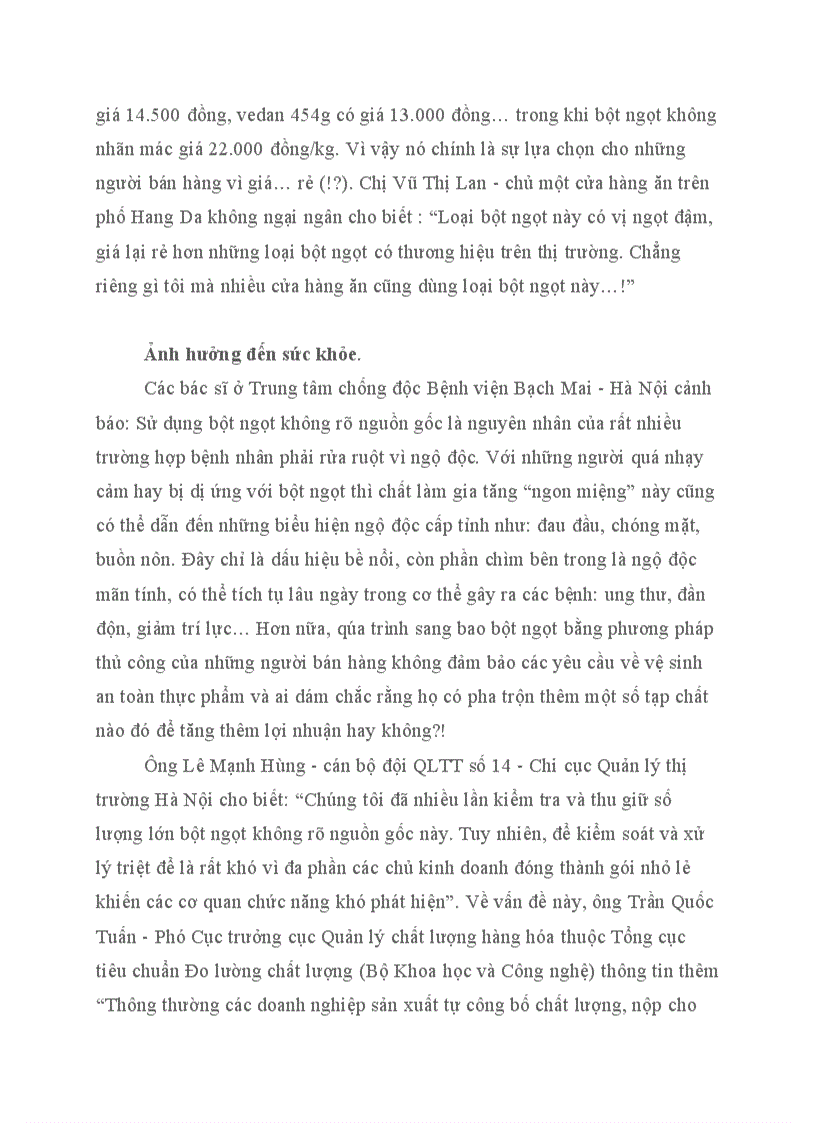 image for page Bài phản ánh Nguy hiểm bột ngọt giả