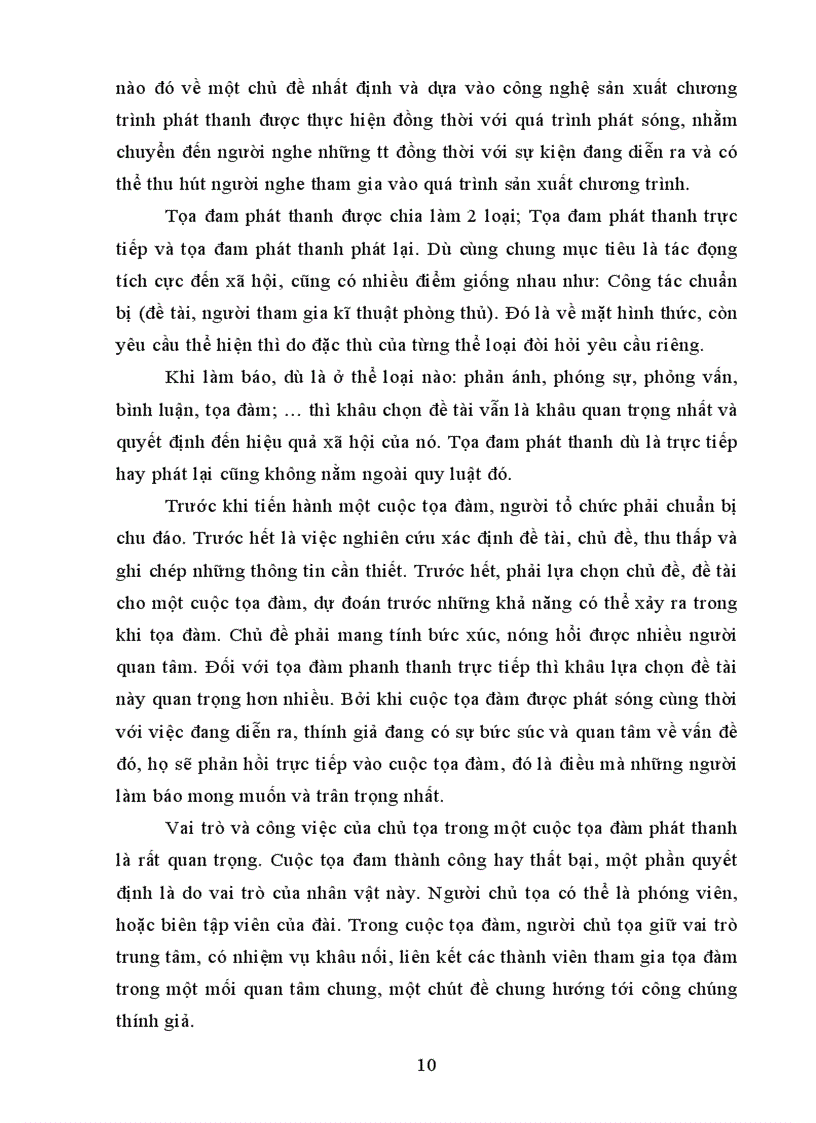 image for page Phân tích những đặc điểm khác biệt của việc thiết kế chương tŕnh tọa đàm phát thanh trực tiếp so với phát thanh phát lại