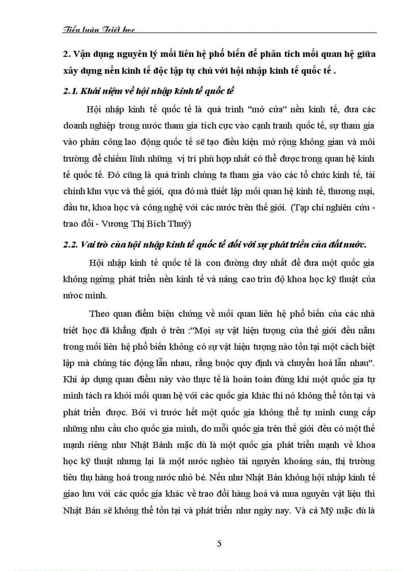 image for page Phép biện chứng về mối liên hệ phố biến và vận dụng phân tích mối liên hệ giữa xây dựng nền kinh tế độc lập tự chủ với hội nhập kinh tế quốc tế