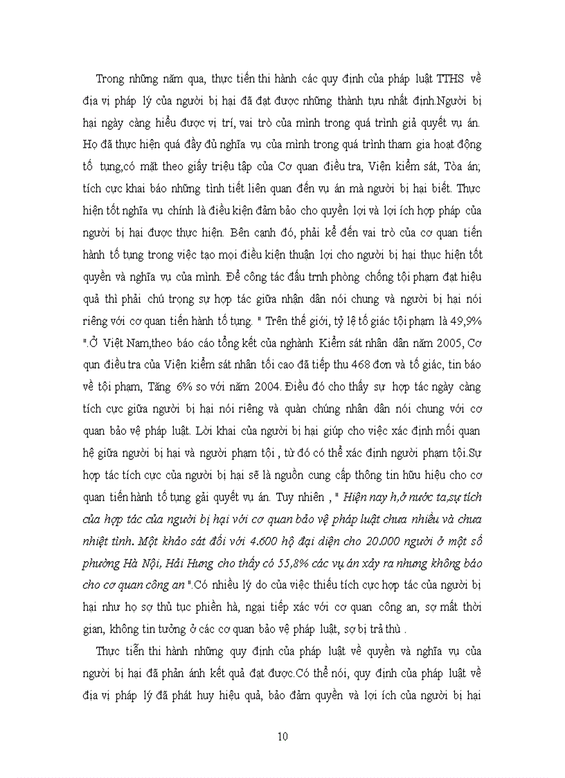 image for page Tiểu luận học kỳ luật tó tụng hình sự Quyền và nghĩa vụ của người bị hại trong tố tụng hình sự và việc hoàn thiện pháp luật nhằm bảo đảm thực hiện quyền và nghĩa vụ của người bị