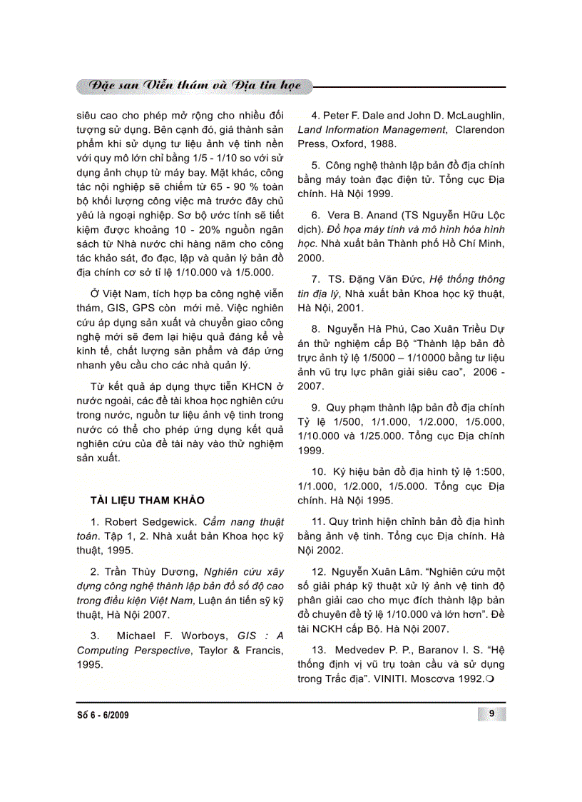 image for page Nghiên cứu tích hợp giữa GIS và GPS thành lập bản đồ 1 10 000 và 1 5 000 trong quan lý đất đai và quy hoach tổng thể