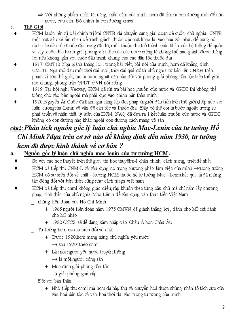 image for page Câu hỏi ôn thi môn tư tưởng hồ chí minh