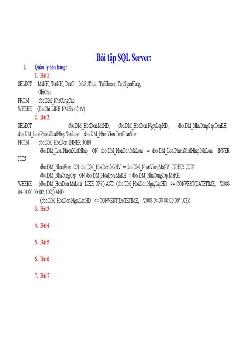 image for page Bài tập sql