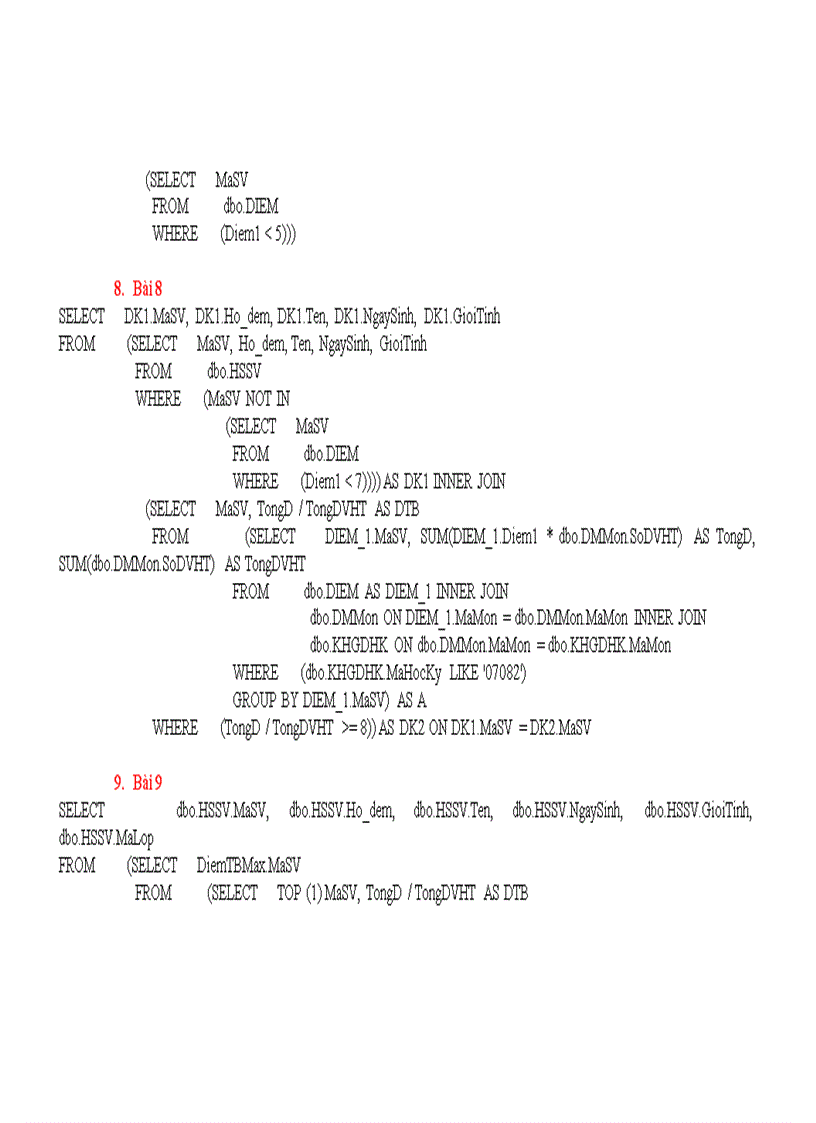 image for page Bài tập sql