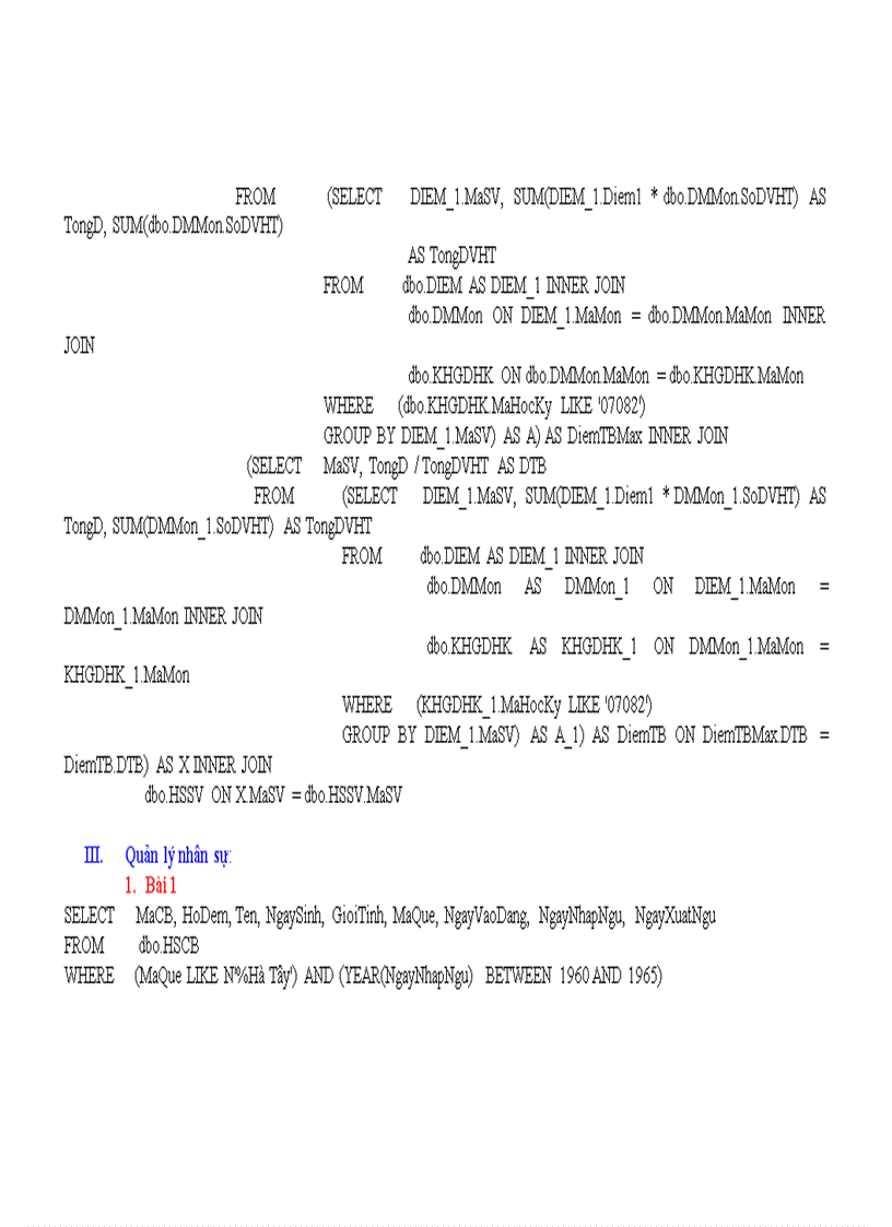 image for page Bài tập sql