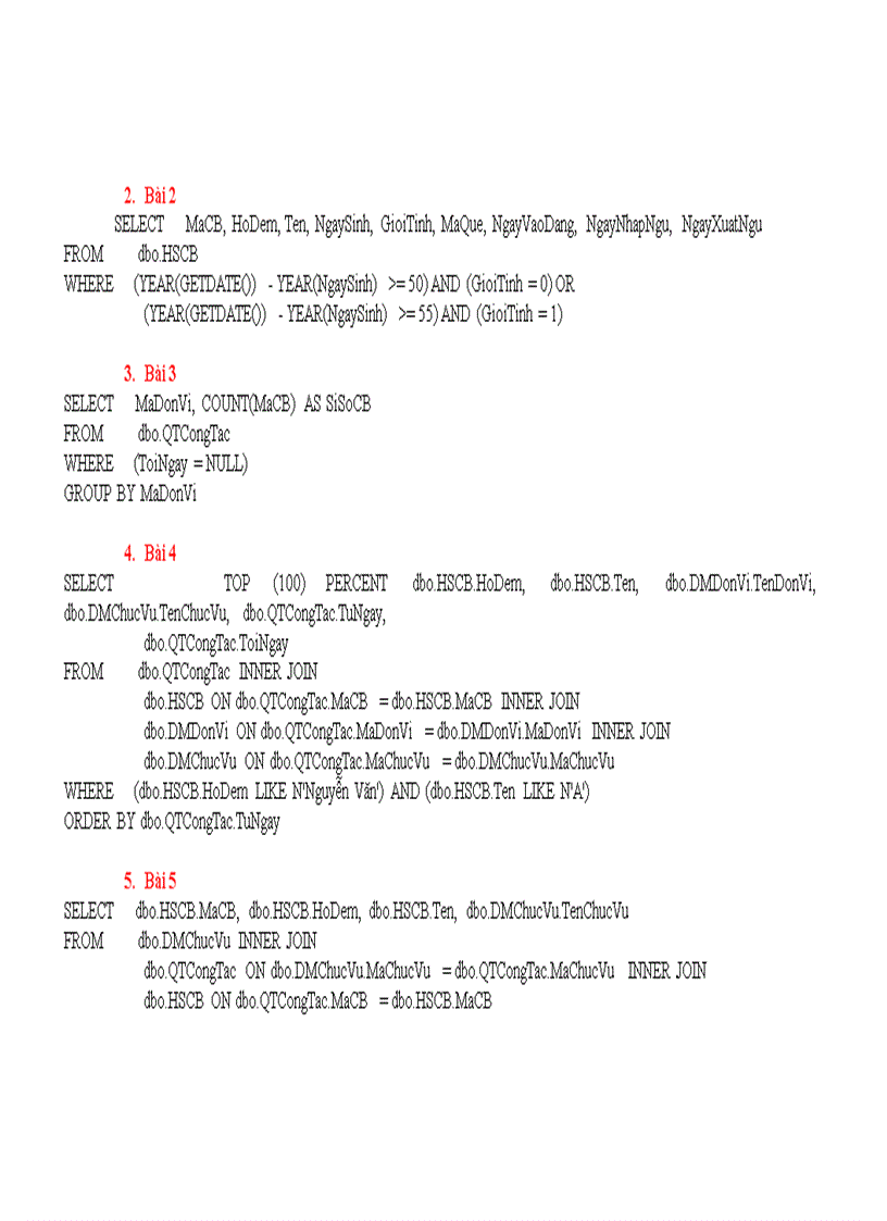 image for page Bài tập sql